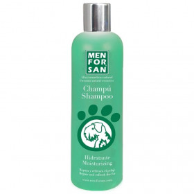 Шампоан за кучета MEN FOR SAN Moisturizing shampoo - с овлажняващо и възстановяващо действие, с аромат на зелена ябълка 300 мл.